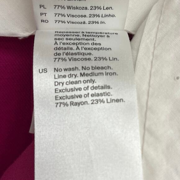 COS Relaxed Linen-Blend Wide-Leg Trousers Bright Pink Barbie Work Career Size 2 - Picture 10 of 11